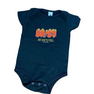 American Apparel ACDC rock band black short sleeve‎ one piece bodysuit SIZE 3-6M